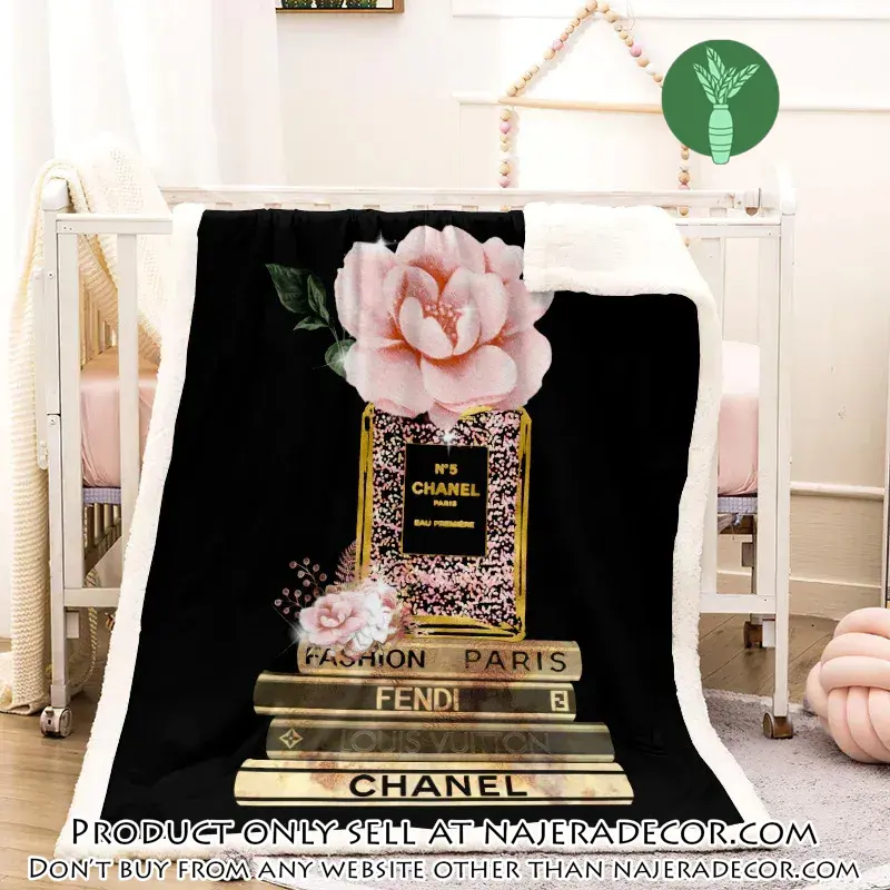 Chanel top luxury brand premium blanket fleece home decor njr1959149